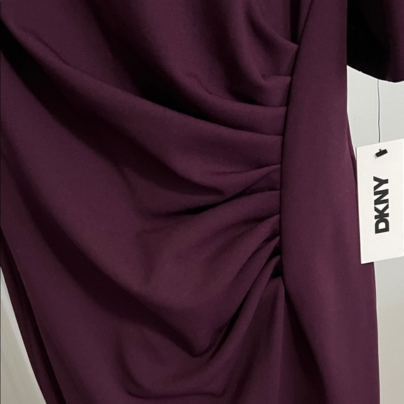 DKNY Plum Puff-Sleeve Sheath Dress - Picture 6 of 8